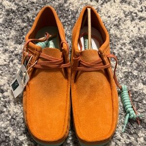 Clarks Orange Suede Shoes